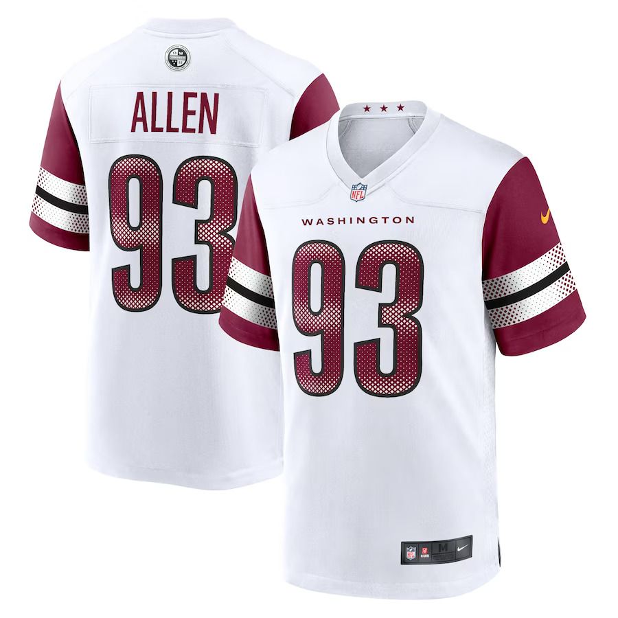 Men Washington Commanders #93 Jonathan Allen Nike White Game NFL Jersey